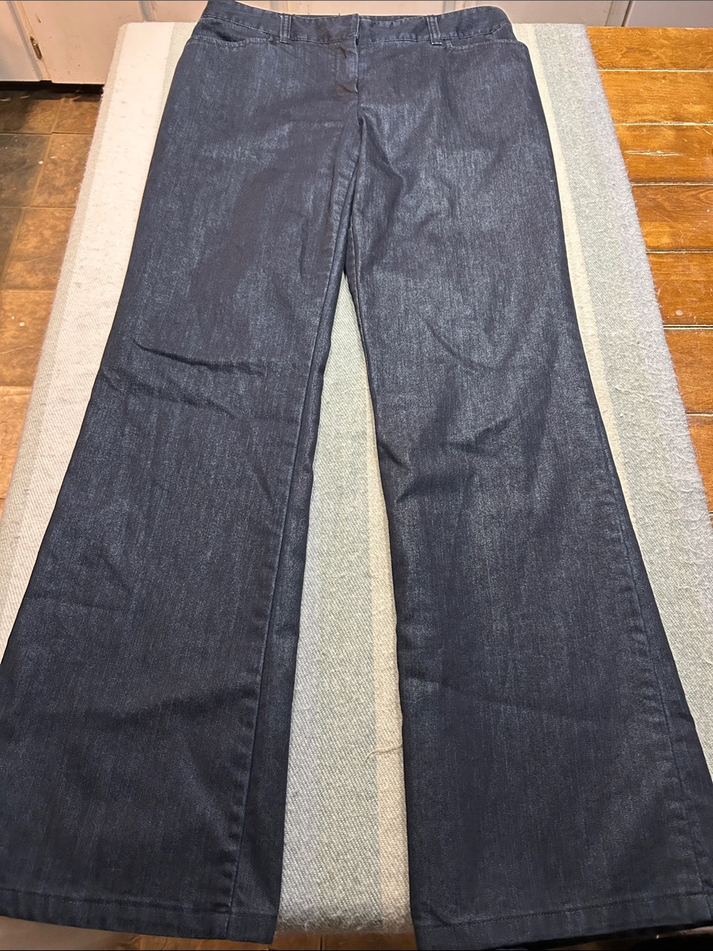 J. Jill  Wide-Leg Jeans in Dark Indigo Blue Stretch size 6